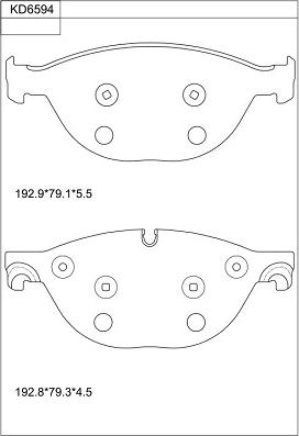 Asimco KD6594 - Bremžu uzliku kompl., Disku bremzes www.autospares.lv