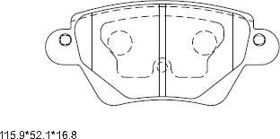 Asimco KD6504 - Brake Pad Set, disc brake www.autospares.lv