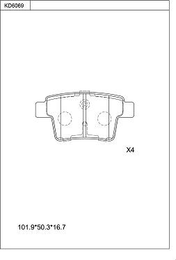 Asimco KD6069 - Brake Pad Set, disc brake www.autospares.lv