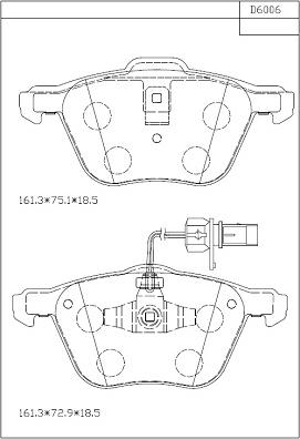 Asimco KD6006 - Bremžu uzliku kompl., Disku bremzes autospares.lv