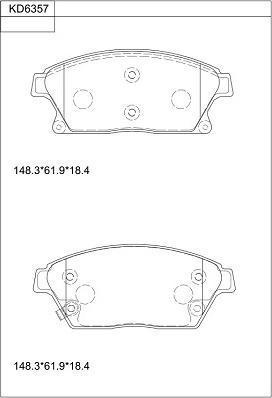 Asimco KD6357 - Bremžu uzliku kompl., Disku bremzes autospares.lv