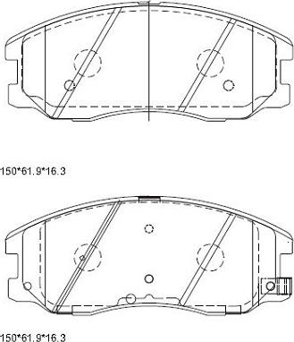 Asimco KD6212 - Тормозные колодки, дисковые, комплект www.autospares.lv