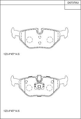 Asimco KD6737W - Bremžu uzliku kompl., Disku bremzes autospares.lv