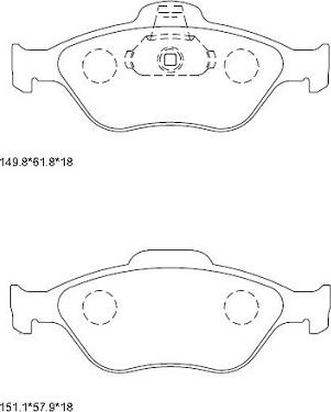 Asimco KD6776 - Тормозные колодки, дисковые, комплект www.autospares.lv