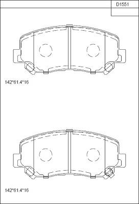 Asimco KD1551 - Тормозные колодки, дисковые, комплект www.autospares.lv