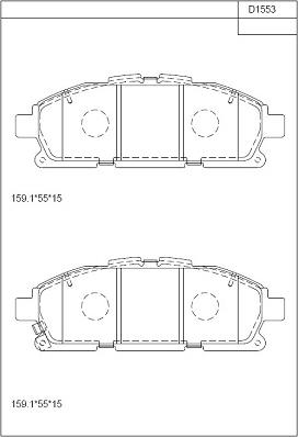 Asimco KD1553 - Bremžu uzliku kompl., Disku bremzes autospares.lv