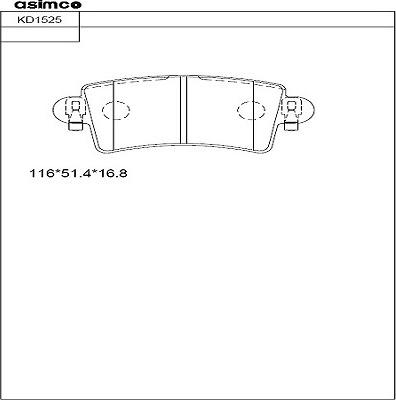 Asimco KD1525 - Bremžu uzliku kompl., Disku bremzes www.autospares.lv