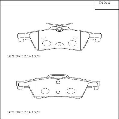 Asimco KD1016 - Bremžu uzliku kompl., Disku bremzes www.autospares.lv