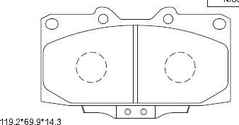 Asimco KD1358 - Тормозные колодки, дисковые, комплект www.autospares.lv