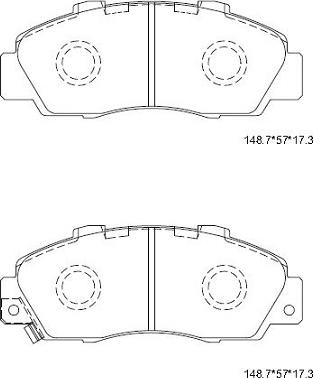 Asimco KD1758 - Bremžu uzliku kompl., Disku bremzes www.autospares.lv