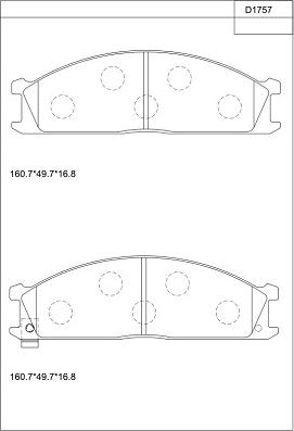 Asimco KD1757 - Bremžu uzliku kompl., Disku bremzes autospares.lv