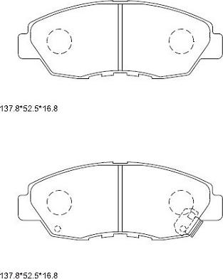 Asimco KD1701 - Тормозные колодки, дисковые, комплект www.autospares.lv