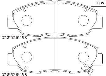 Asimco KD1703 - Тормозные колодки, дисковые, комплект www.autospares.lv