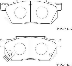 Asimco KD1711W - Bremžu uzliku kompl., Disku bremzes www.autospares.lv