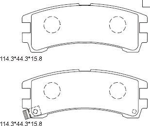 Asimco KD1736 - Bremžu uzliku kompl., Disku bremzes www.autospares.lv