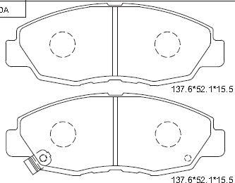 Asimco KD1728 - Тормозные колодки, дисковые, комплект www.autospares.lv