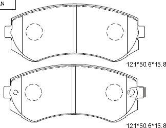 Asimco KD1722 - Bremžu uzliku kompl., Disku bremzes www.autospares.lv