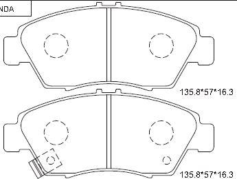 Asimco KD1776 - Bremžu uzliku kompl., Disku bremzes autospares.lv