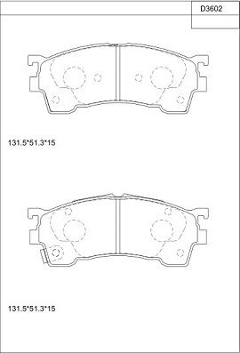 Asimco KD3602 - Brake Pad Set, disc brake www.autospares.lv