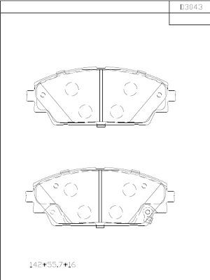 Asimco KD3043 - Bremžu uzliku kompl., Disku bremzes autospares.lv