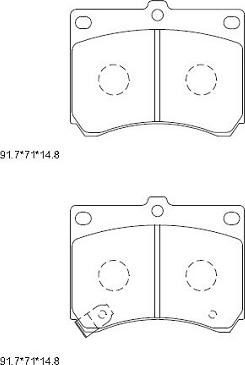 Asimco KD3799 - Bremžu uzliku kompl., Disku bremzes autospares.lv