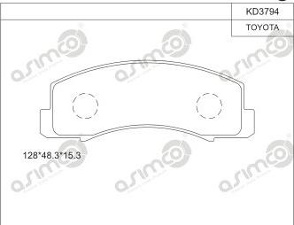 Asimco KD3794 - Bremžu uzliku kompl., Disku bremzes autospares.lv