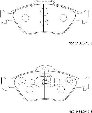 Asimco KD3736 - Bremžu uzliku kompl., Disku bremzes autospares.lv