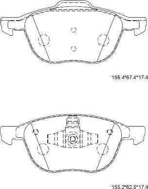 Asimco KD3726 - Bremžu uzliku kompl., Disku bremzes autospares.lv