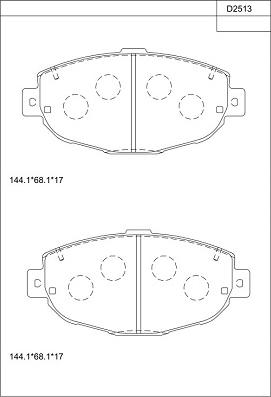 Asimco KD2513 - Тормозные колодки, дисковые, комплект www.autospares.lv