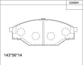 Asimco KD2688H - Bremžu uzliku kompl., Disku bremzes www.autospares.lv