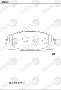 Asimco KD2020 - Bremžu uzliku kompl., Disku bremzes autospares.lv