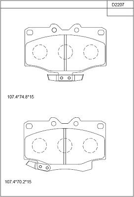 Asimco KD2207 - Bremžu uzliku kompl., Disku bremzes www.autospares.lv