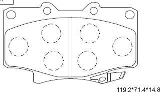 Asimco KD2280 - Bremžu uzliku kompl., Disku bremzes www.autospares.lv