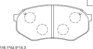 Asimco KD2743 - Тормозные колодки, дисковые, комплект www.autospares.lv