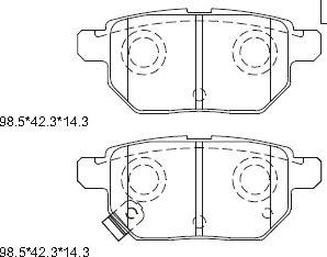 Asimco KD2781 - Тормозные колодки, дисковые, комплект www.autospares.lv