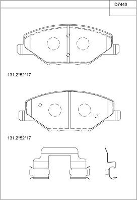 Asimco KD7440 - Bremžu uzliku kompl., Disku bremzes autospares.lv