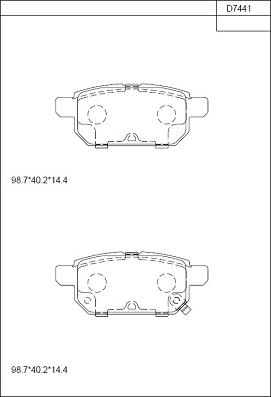 Asimco KD7441 - Brake Pad Set, disc brake www.autospares.lv