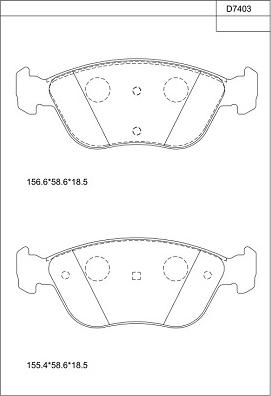 Asimco KD7403 - Brake Pad Set, disc brake www.autospares.lv