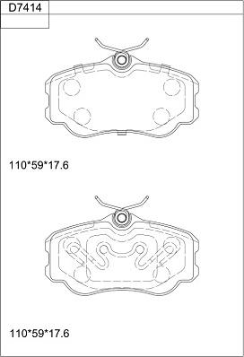 Asimco KD7414 - Bremžu uzliku kompl., Disku bremzes autospares.lv