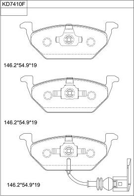 Asimco KD7410F - Bremžu uzliku kompl., Disku bremzes autospares.lv