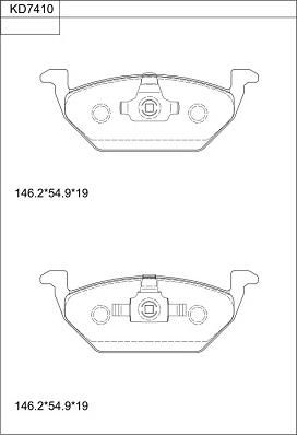 Asimco KD7410 - Brake Pad Set, disc brake www.autospares.lv