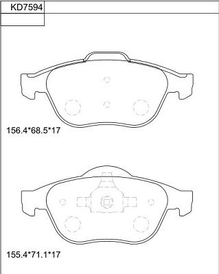 Asimco KD7594 - Bremžu uzliku kompl., Disku bremzes autospares.lv