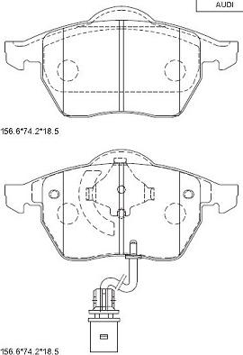 Asimco KD7563 - Тормозные колодки, дисковые, комплект www.autospares.lv