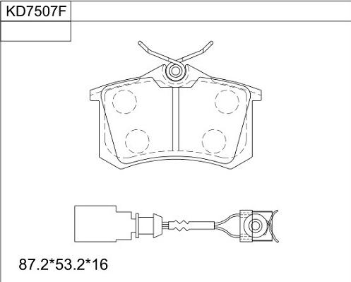 Asimco KD7507F - Brake Pad Set, disc brake www.autospares.lv