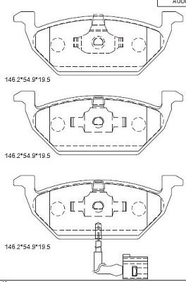 Asimco KD7519 - Тормозные колодки, дисковые, комплект www.autospares.lv