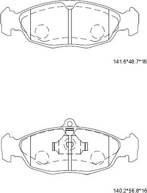 Asimco KD7517 - Bremžu uzliku kompl., Disku bremzes autospares.lv