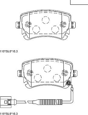 Asimco KD7581 - Bremžu uzliku kompl., Disku bremzes www.autospares.lv