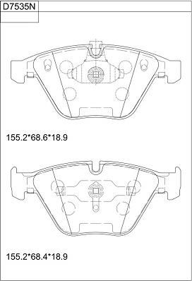 Asimco KD7535N - Bremžu uzliku kompl., Disku bremzes autospares.lv