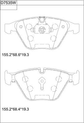 Asimco KD7535W - Bremžu uzliku kompl., Disku bremzes autospares.lv