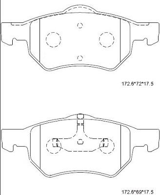 Asimco KD7525 - Brake Pad Set, disc brake www.autospares.lv